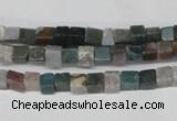 CCU27 15.5 inches 5*5mm cube Indian agate beads wholesale