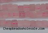 CCU300 15.5 inches 4*4mm cube rose quartz beads wholesale