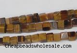 CCU34 15.5 inches 5*5mm cube yellow tiger eye beads wholesale