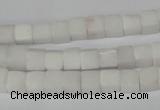 CCU45 15.5 inches 6*6mm cube white stone beads wholesale