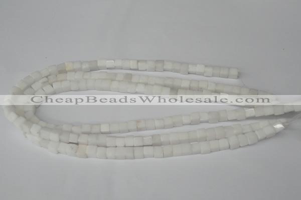 CCU45 15.5 inches 6*6mm cube white stone beads wholesale