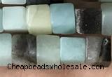 CCU486 15.5 inches 6*6mm cube amazonite beads wholesale