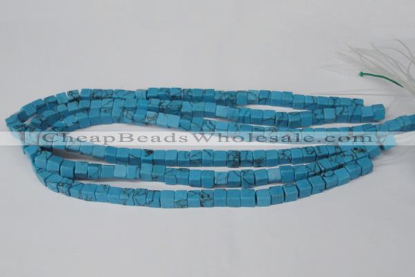 CCU50 15.5 inches 6*6mm cube turquoise beads wholesale