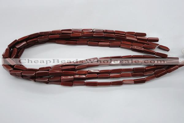 CCU502 15.5 inches 4*13mm cuboid red jasper beads wholesale