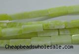 CCU524 15.5 inches 4*13mm cuboid lemon jade beads wholesale