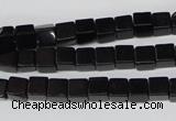 CCU53 15.5 inches 6*6mm cube black agate beads wholesale