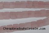 CCU56 15.5 inches 6*6mm cube rose quartz beads wholesale