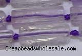 CCU601 15.5 inches 8*20mm - 10*30mm cuboid amethyst beads