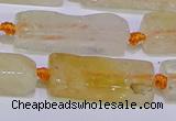 CCU604 15.5 inches 8*20mm - 10*30mm cuboid citrine gemstone beads