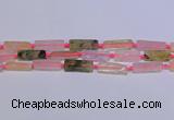 CCU608 15.5 inches 8*20mm - 10*30mm cuboid mixed quartz beads