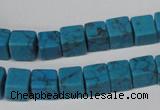 CCU62 15.5 inches 8*8mm cube turquoise beads wholesale