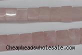 CCU63 15.5 inches 8*8mm cube rose quartz beads wholesale