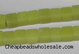 CCU64 15.5 inches 8*8mm cube olive jade beads wholesale