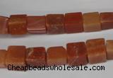 CCU68 15.5 inches 8*8mm cube red aventurine beads wholesale