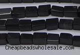 CCU700 15.5 inches 4*6mm cuboid black stone beads wholesale