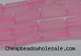 CCU711 15.5 inches 4*13mm cuboid rose quartz beads wholesale