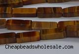 CCU719 15.5 inches 4*13mm cuboid yellow tiger eye beads wholesale