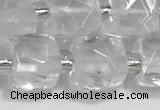 CCU750 15 inches 8*8mm faceted cube white crystal beads