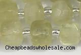 CCU756 15 inches 8*8mm faceted cube lemon quartz beads