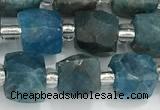 CCU768 15 inches 8*8mm faceted cube apatite beads