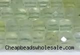 CCU832 15 inches 4mm faceted cube prehnite beads