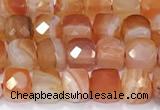 CCU865 15 inches 6mm faceted cube agate beads