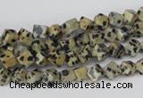 CCU93 15.5 inches 4*4mm cube dalmatian jasper beads wholesale