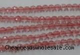 CCY110 15.5 inches 4mm faceted round cherry quartz beads wholesale