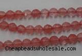 CCY111 15.5 inches 6mm faceted round cherry quartz beads wholesale