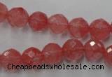 CCY113 15.5 inches 10mm faceted round cherry quartz beads wholesale