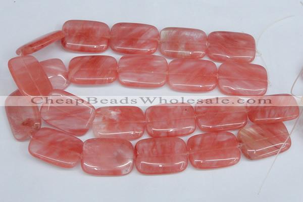 CCY163 15.5 inches 25*35mm rectangle cherry quartz beads wholesale