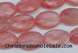 CCY165 15.5 inches 13*18mm faceted oval cherry quartz beads