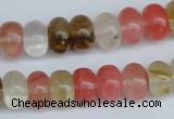 CCY202 15.5 inches 8*12mm rondelle volcano cherry quartz beads