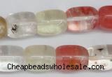 CCY210 15.5 inches 12*16mm cuboid volcano cherry quartz beads