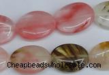 CCY218 15.5 inches 15*20mm oval volcano cherry quartz beads