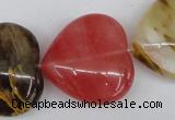 CCY232 15.5 inches 30*30mm heart volcano cherry quartz beads