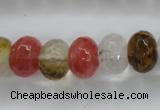 CCY404 15.5 inches 10*14mm faceted rondelle volcano cherry quartz beads