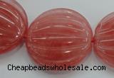 CCY54 15.5 inches 30mm flat round cherry quartz beads wholesale