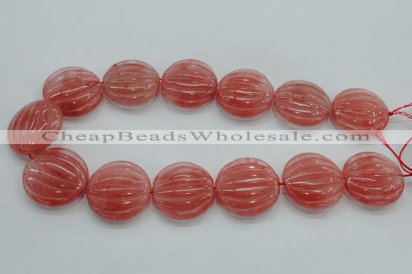 CCY54 15.5 inches 30mm flat round cherry quartz beads wholesale