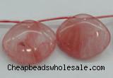 CCY58 25*30mm top-drilled conch cherry quartz beads wholesale