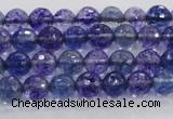 CCY601 15.5 inches 6mm faceted round blue cherry quartz beads