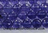 CCY603 15.5 inches 10mm faceted round blue cherry quartz beads