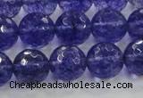 CCY605 15.5 inches 14mm faceted round blue cherry quartz beads