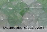 CCY617 15.5 inches 18mm faceted round green cherry quartz beads