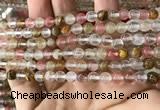 CCY631 15.5 inches 6mm round volcano cherry quartz beads wholesale