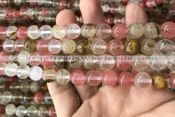 CCY633 15.5 inches 10mm round volcano cherry quartz beads wholesale