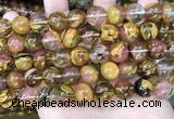 CCY645 15.5 inches 14mm round volcano cherry quartz beads