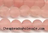 CCY671 15 inches 6mm round matte cherry quartz beads