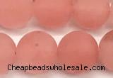 CCY673 15 inches 10mm round matte cherry quartz beads