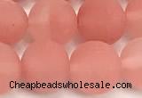 CCY674 15 inches 12mm round matte cherry quartz beads